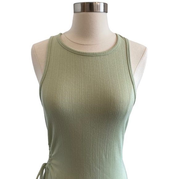 Sleeveless Knit Midi Dress With Cut Out Tie Side By Planet Gold - Picture 3 of 10